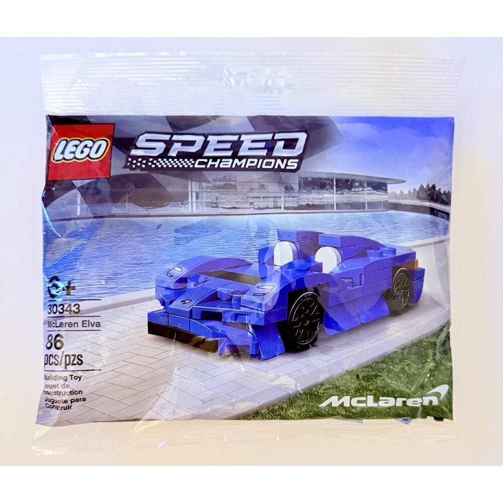 Rare Lego Speed Champions Mclaren Elva Blue Poly Bag 30343 86 PCs HTF New 2021